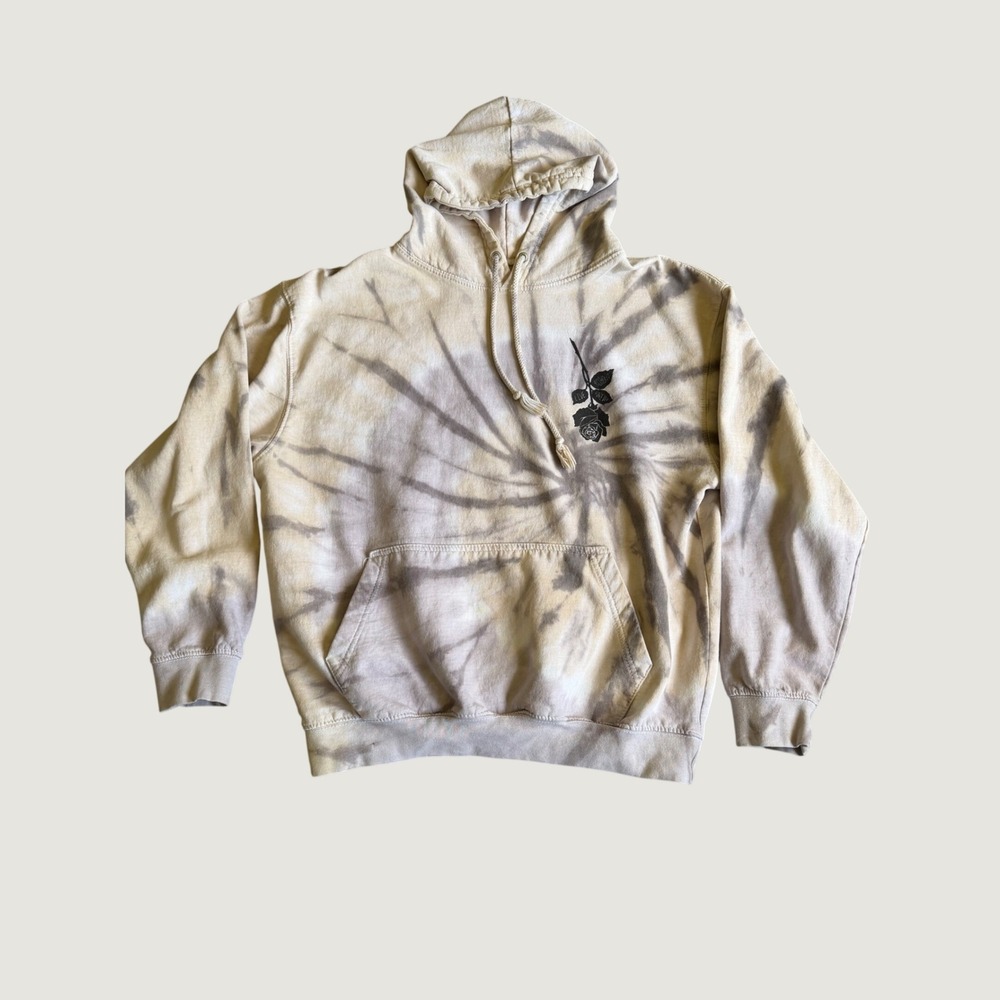 Assholes Live Forever Rose Tie Dye Hoodie‎ Large Tan Brown Graphic Streetwear